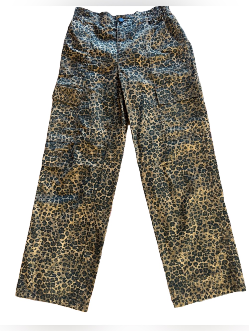 Leopard Print Cargo Pants - Brown